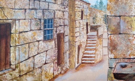 Sunny Street of the Greek city