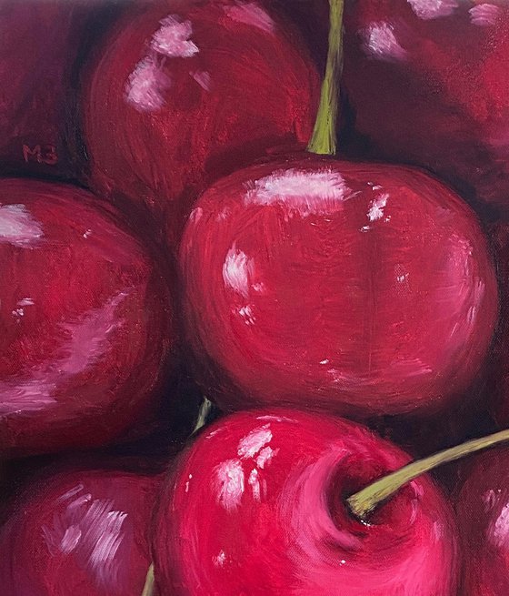 Juicy cherries, 50 х 60 cm, oil on canvas