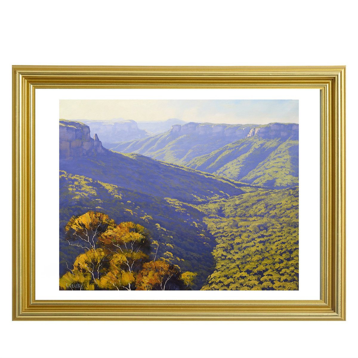 Impressionistic Landscape Oil Painting By Graham Gercken, 32 X 26, Blue Mountains Govetts Leap, Original Artwork