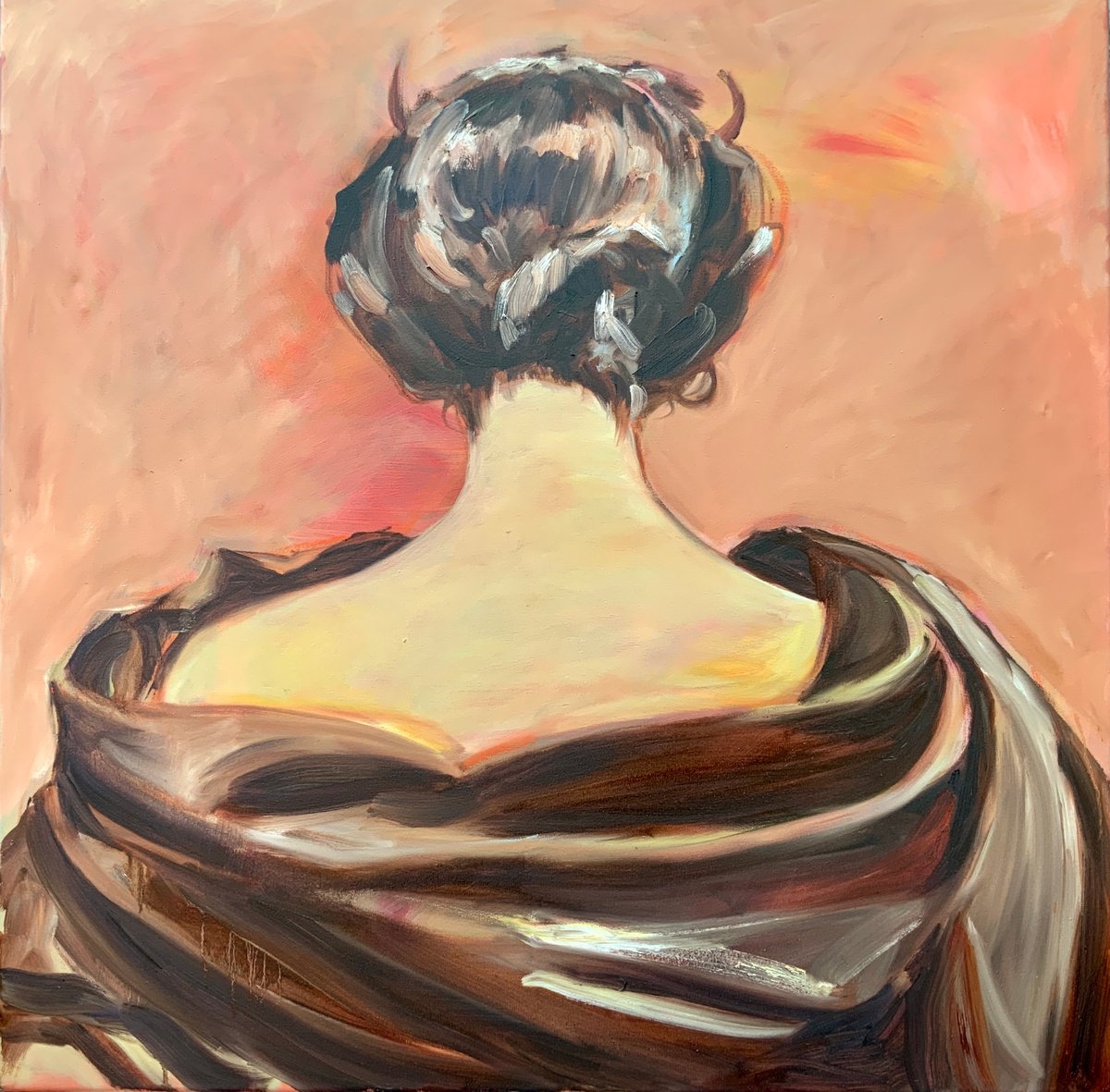 Surrealistic Portrait Oil Painting By Alexandra Jagoda (Ovcharenko), 31 X 31, Witch Power, Original Artwork