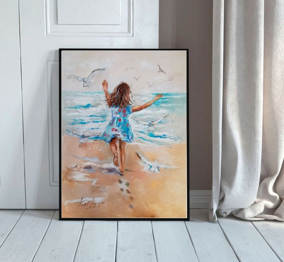 Large painting with the sea