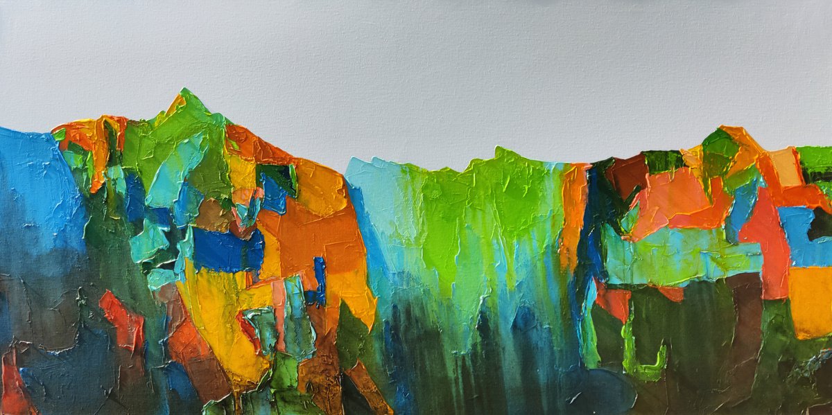 Impressionistic Landscape Acrylic Painting By Abhishek Kumar, 66 X 36, Nagarhole 10, Original Artwork