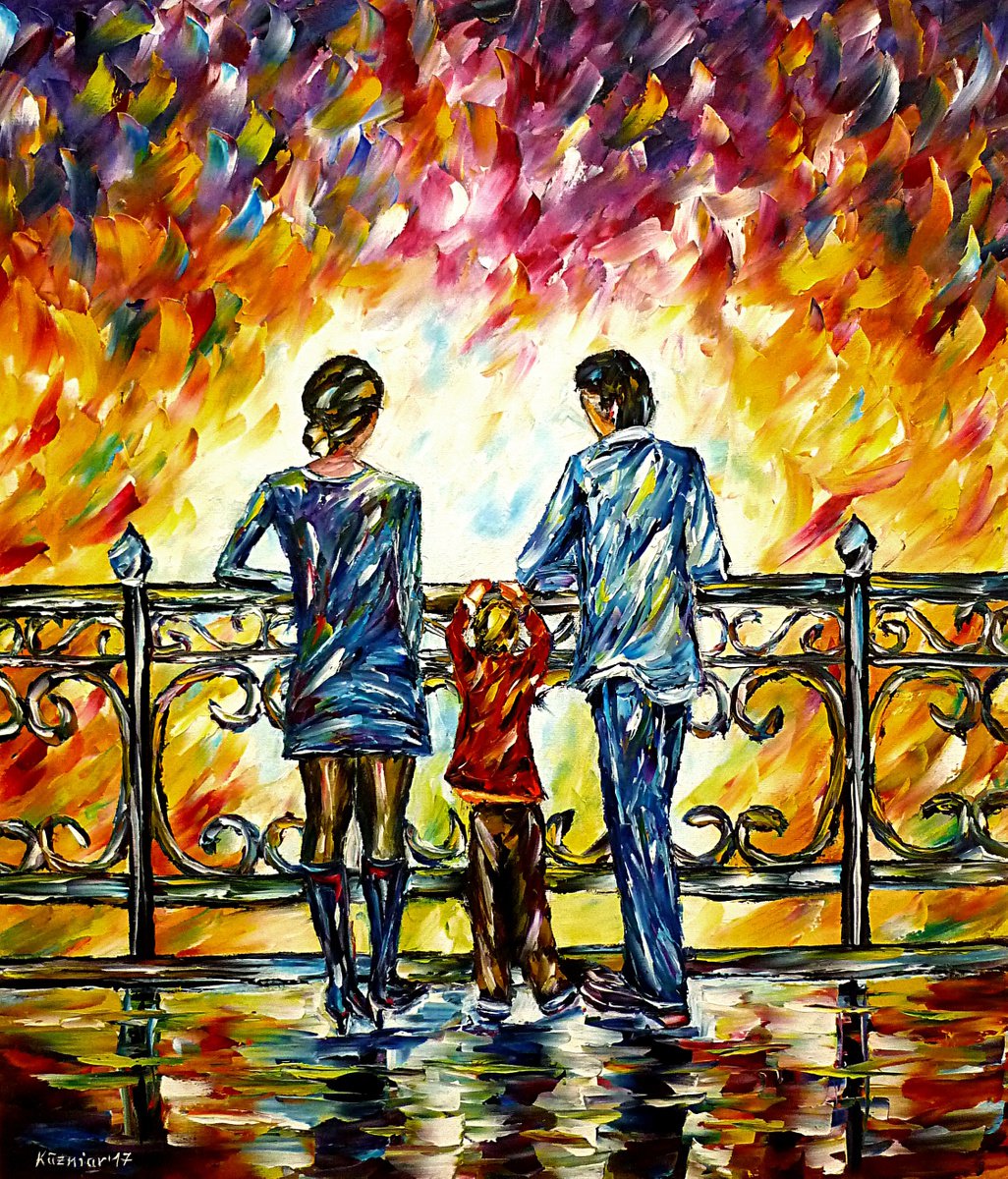 Family On A Bridge by Mirek Kuzniar