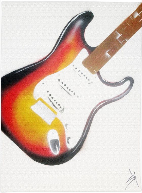 Strat (sunburst on gorgeous watercolour paper).