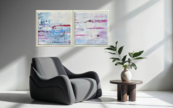 Silence between the waves. Diptych