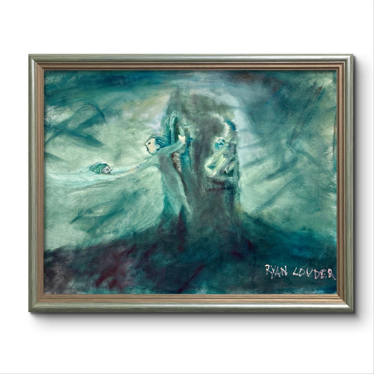 Expressive Portrait Oil Painting By Ryan Louder, 31 X 24", Tornado, Original Artwork