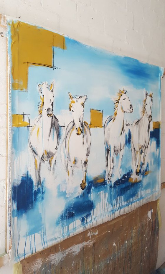 Camargue Horses – No 2 – Large Equines Painting