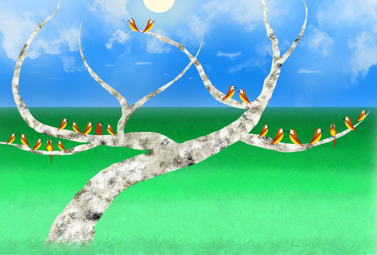 Birds by the tree by Sumit Mehndiratta
