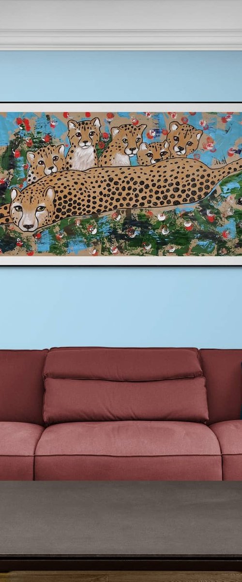 Little cheetahs play hide and seek by Gurgen Arutunyan