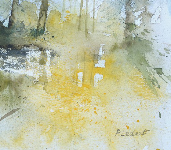 Light in the wood watercolor
