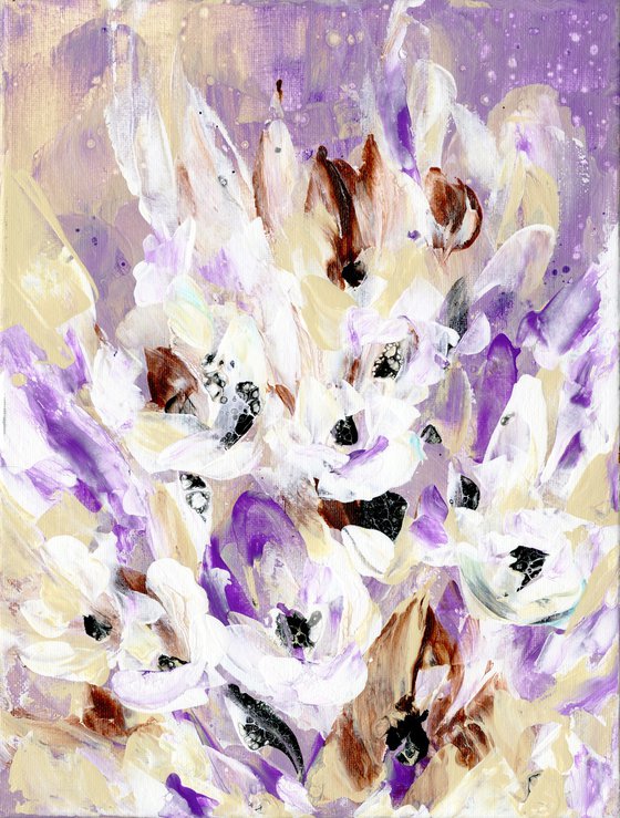 Tranquility Blooms 28 - Floral Painting by Kathy Morton Stanion