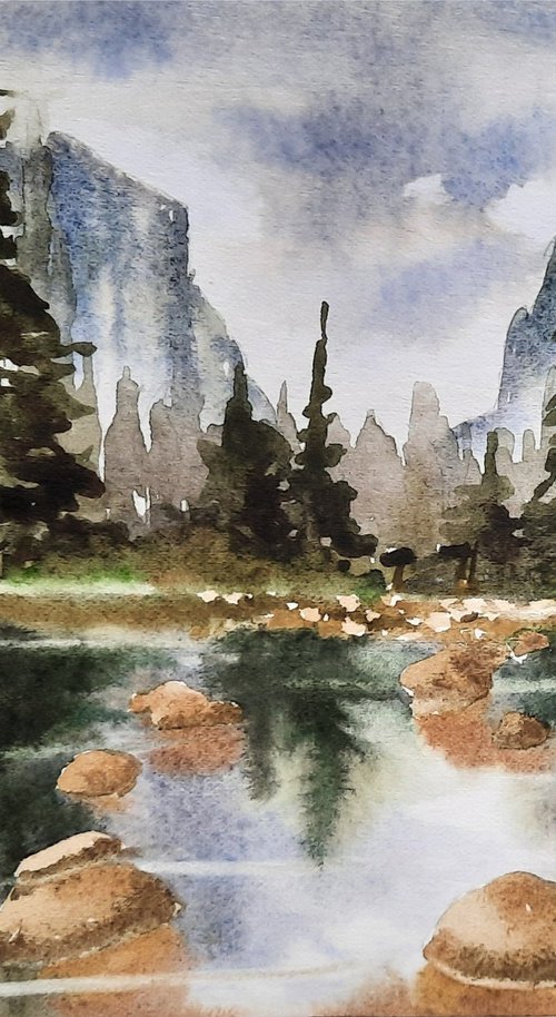 Yosemite Yearning - Original Watercolour Painting - UK Artist by Alison Fennell