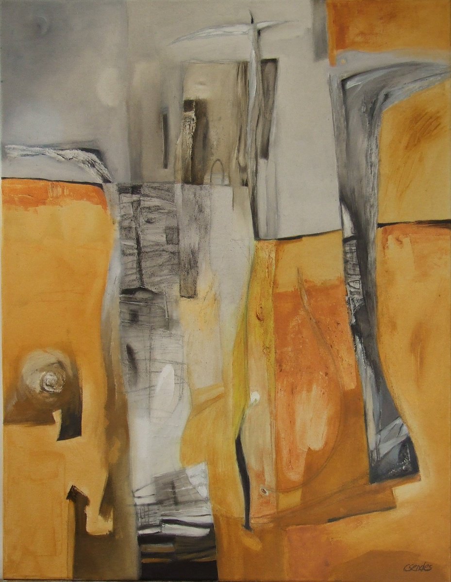 Abstract Oil Painting By Csaba Csendes, 23 X 30, The Most Loyal..., Original Artwork