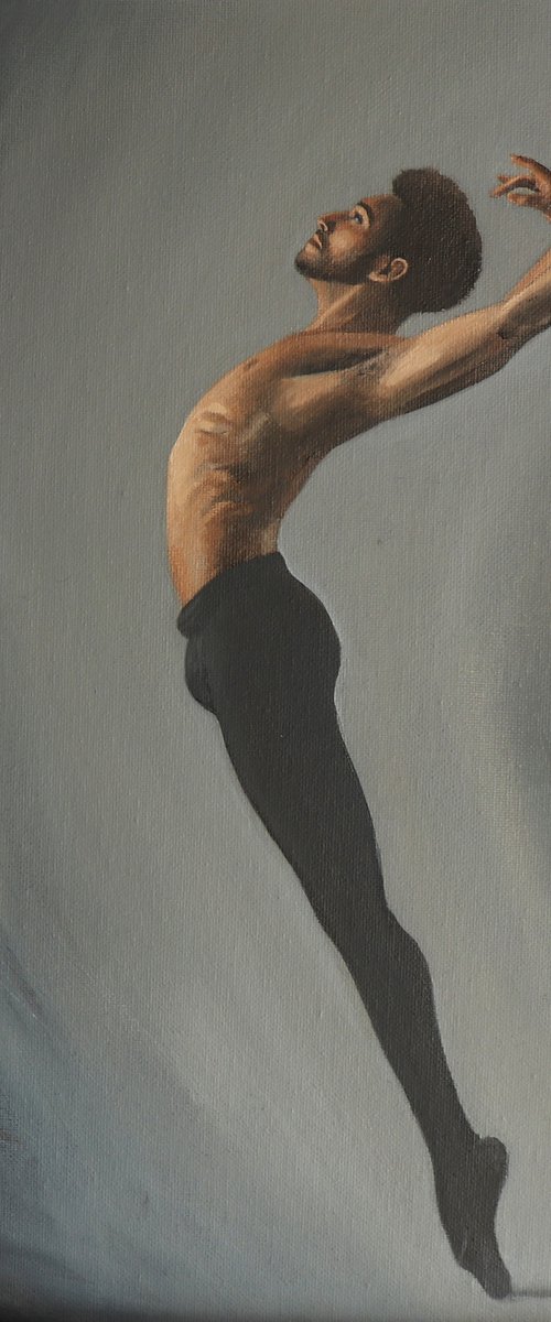 Beauty in the Fall, Portrait of a Dancer, Ballet, Male Dancer, Young Dancer Painting by Alex Jabore