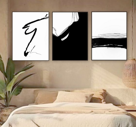 Abstract artwork. Set of 3.