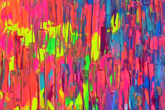 47.3x31.5'' Large Ready to Hang Colourful Modern Abstract Painting - XXL Happy Gypsy Dance 13