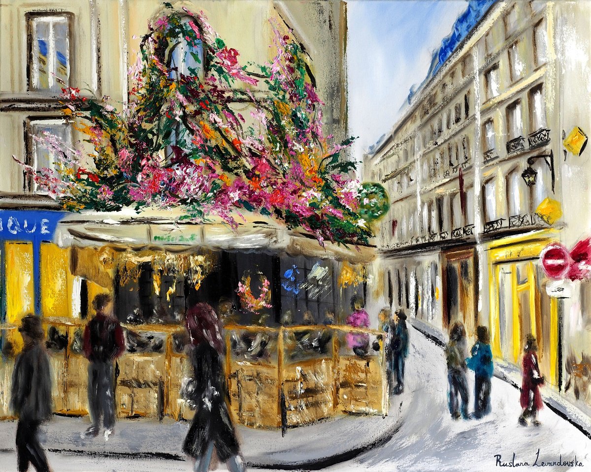 Impressionistic Cityscapes Oil Painting By Ruslana Levandovska, 30 X 24", Maison Sauvage, Paris - Autumn, Original Artwork