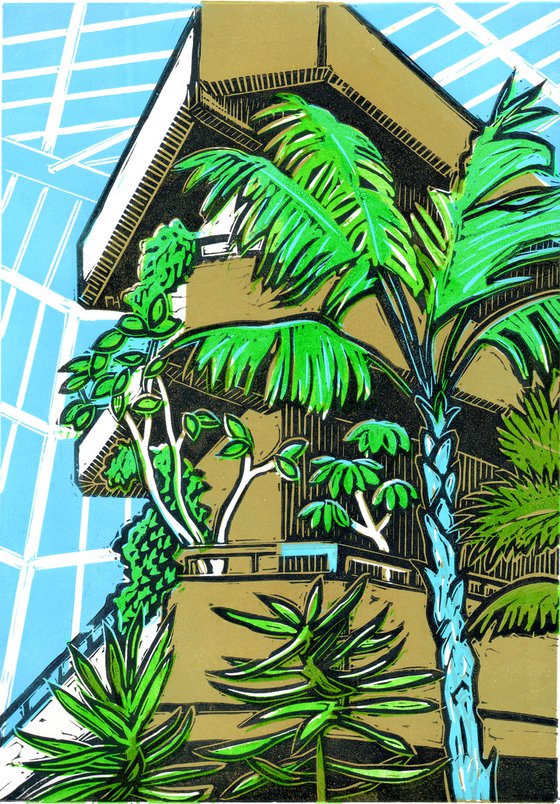 Barbican Conservatory Limited Edition linocut