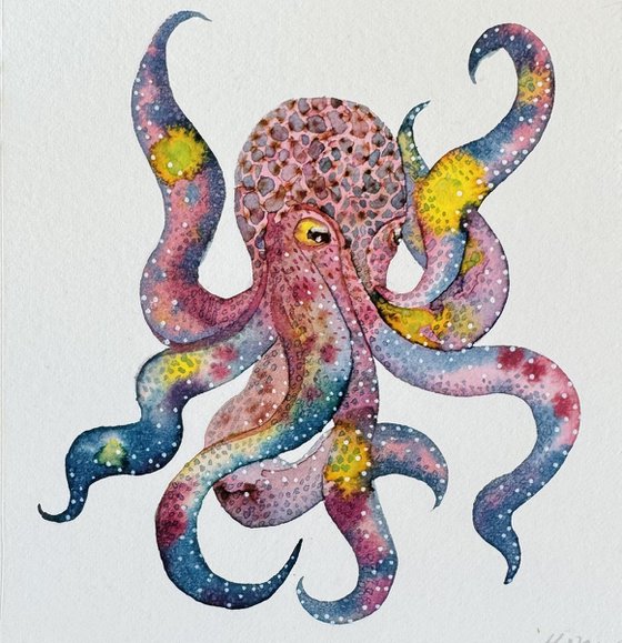 Abstract Watercolour Octopus