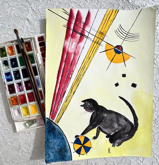 Kandinsky Cat Painting