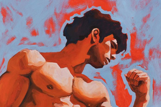 "The Crimson Pose" - Male figure