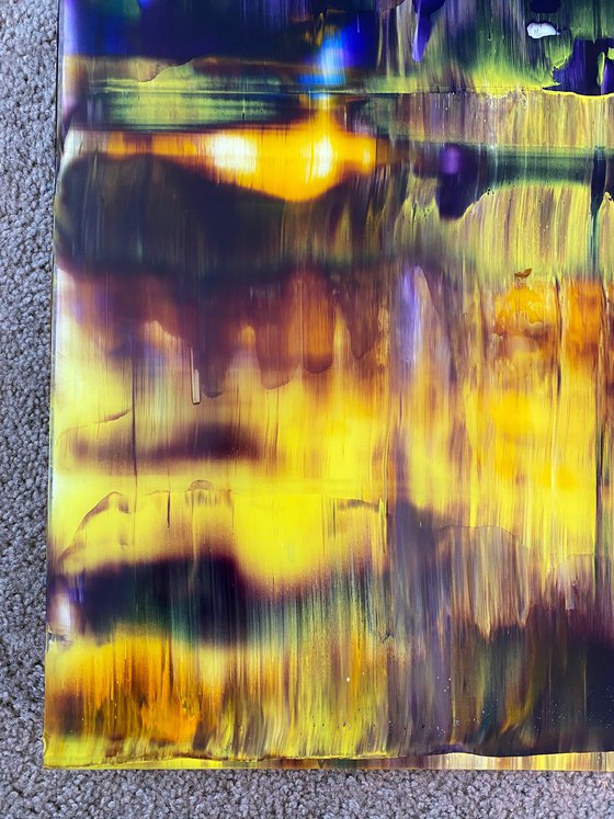 "The Bold And The Beautiful" - Save As A Series - Original PMS Abstract Diptych Oil Paintings On Plexiglass, Framed - 52" x 26"