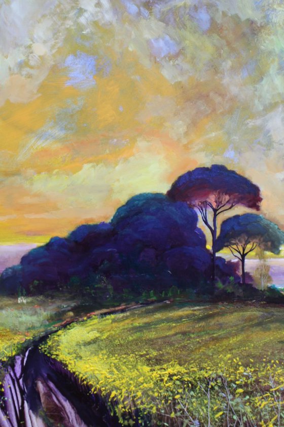 'The Inness Trees' Landscape Oil Painting