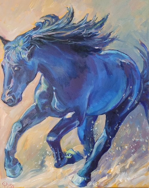 A Running Horse by QI Debrah