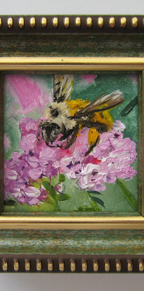 Bee on Pink Flowers by Natalia Shaykina