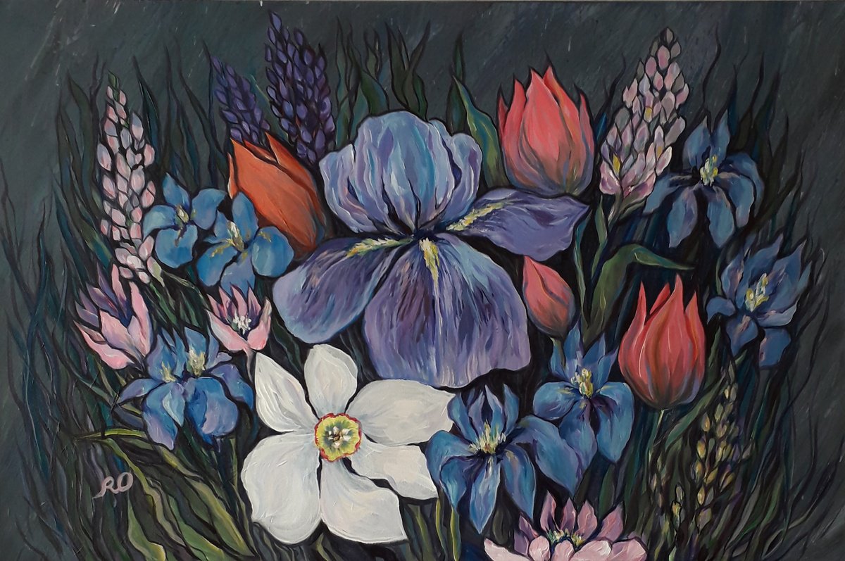  Spring Flowers By Olga Rokhmanyuk | Roartus, 36 X 24, Artwork For Sale On Artfinder