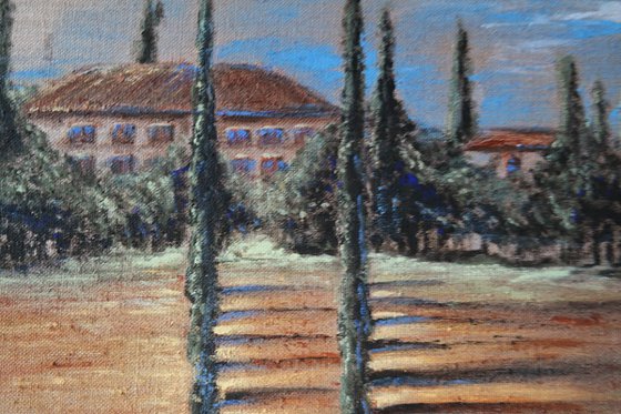 Revisiting Tuscany I - Natural Jute Painting