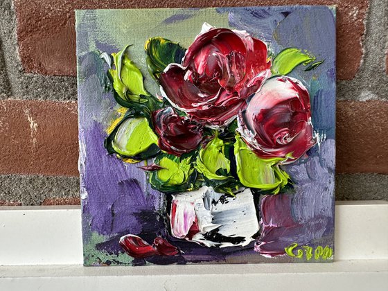 Pink Rose deep impasto