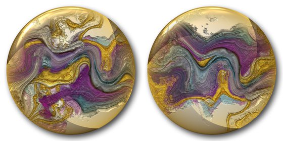 Mundos IV/XL large circular diptych, set of 2