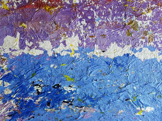 Senza Titolo 187 - abstract landscape - 96 x 80 x 2,50 cm - ready to hang - acrylic painting on stretched canvas
