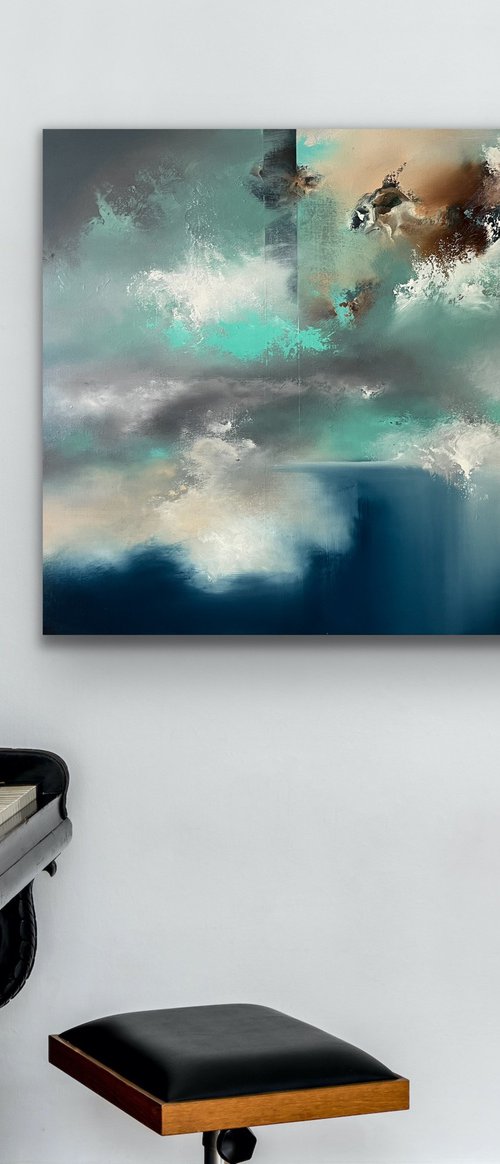 Through The Water Saunter - Abstract Landscape - 100cm x 80cm by Jonesy