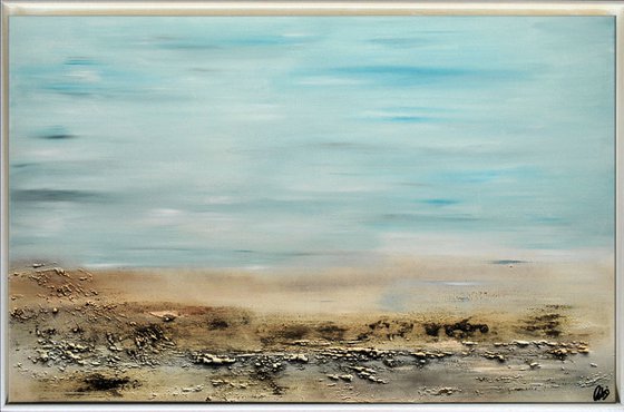 Loneliness  - Abstract Art - Acrylic Painting - Canvas Art - Framed Painting - Abstract Sea Painting - Ready to Hang