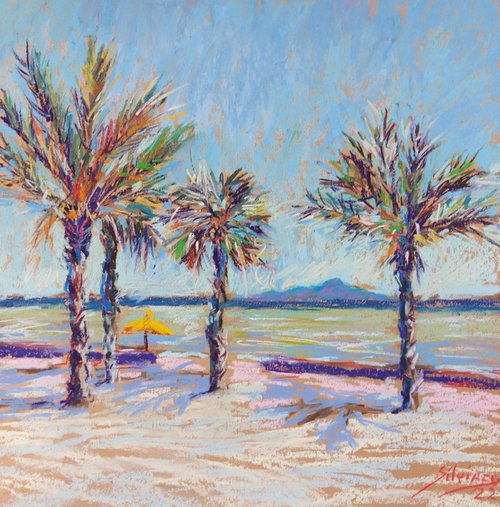 Palms by the sea by Silvia Flores Vitiello