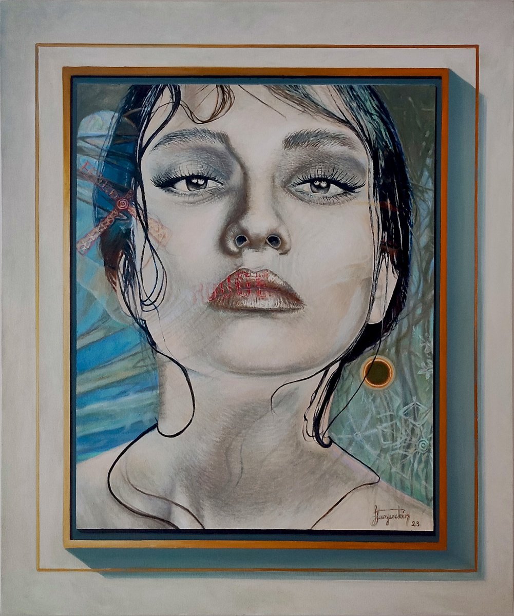 Photorealistic Portrait Oil Painting By Fatih Sungurtekin, 39 X 47, Eclipse, Original Artwork