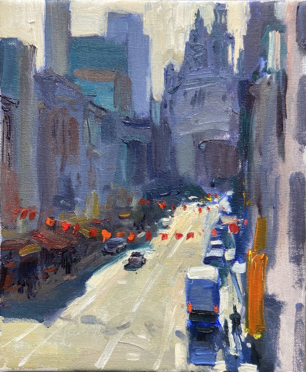 Chinatown View On City Hall By Nataliia Nosyk, 10 X 12, Artwork For Sale On Artfinder