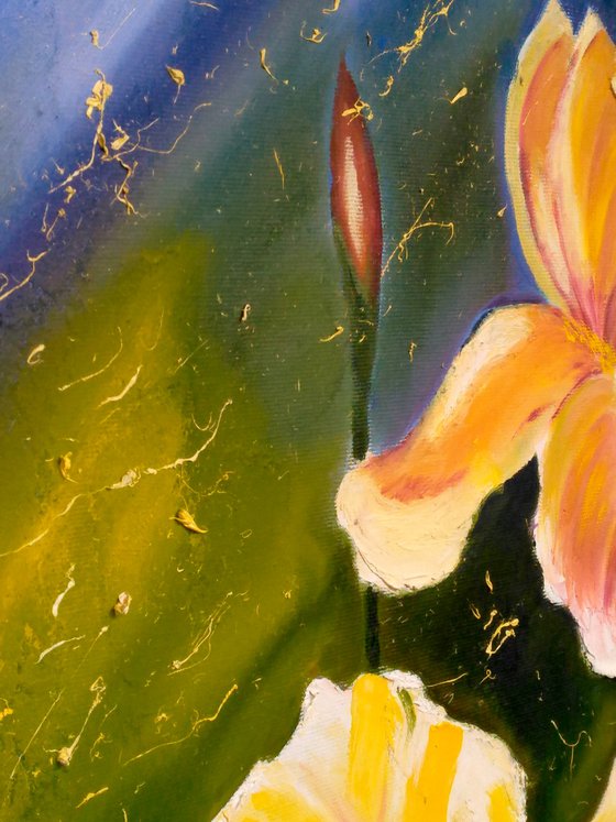 Irises. oil painting