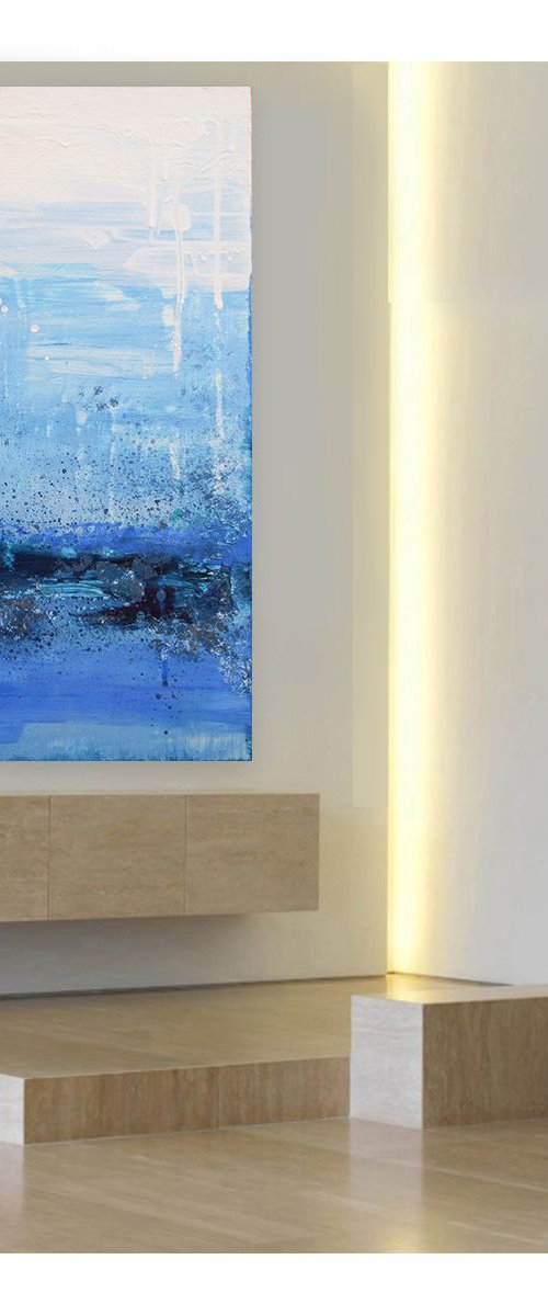 Blue Seascape / Abstract / 45 cm x 60 cm. by Anna Sidi-Yacoub