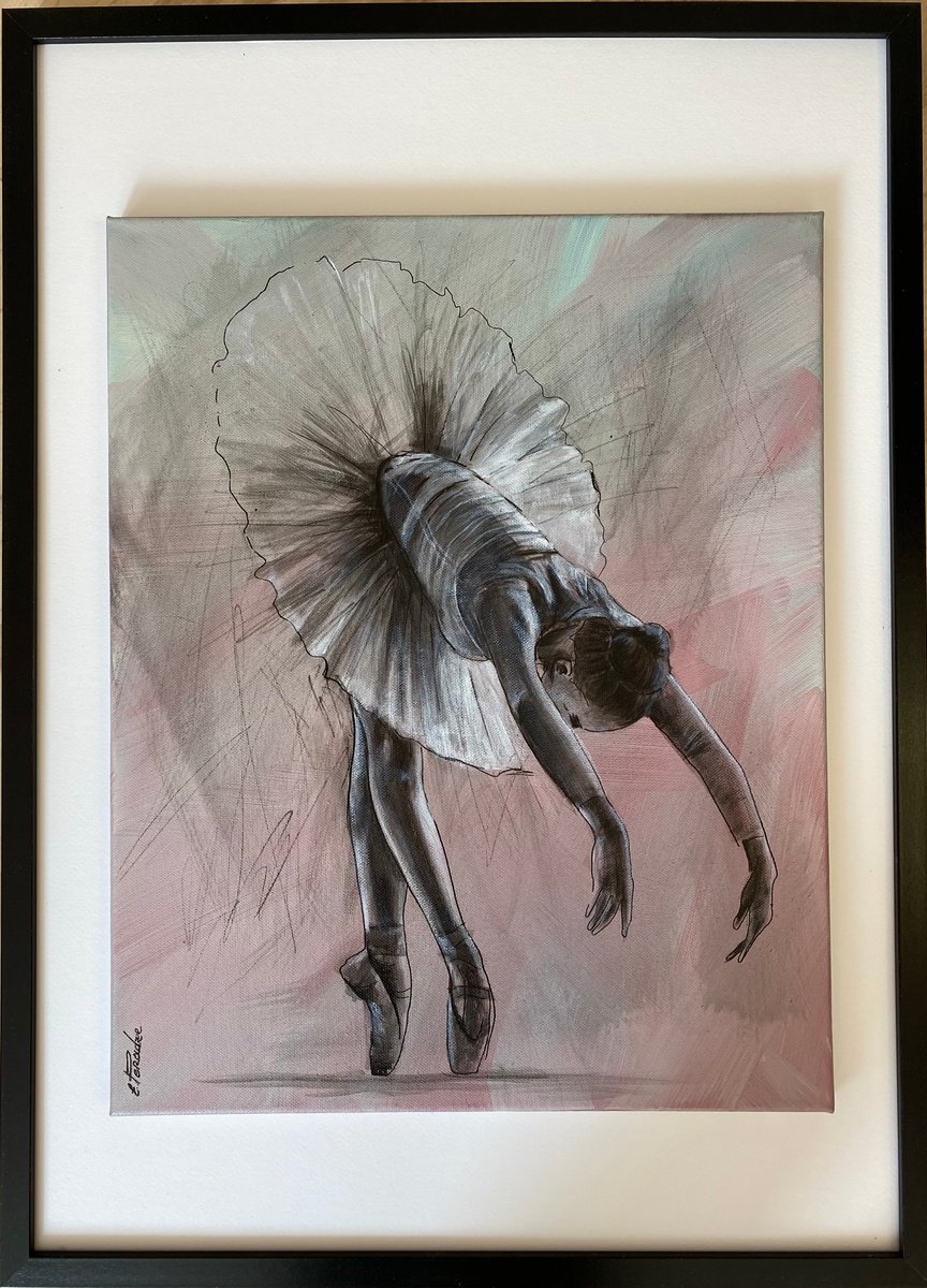 Abstract Portrait Acrylic Painting By Eka Peradze, 20 X 28, Action 3D. Ballerina. Eka Peradze Art., Original Artwork