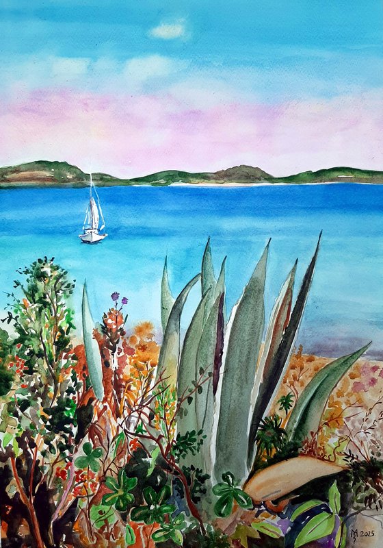 SEASCAPE WITH AGAVES