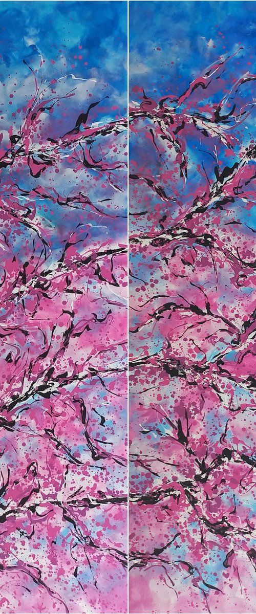 SAKURA diptych by M.Y. by Max Yaskin