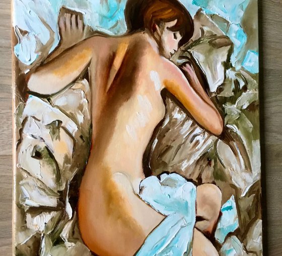 Nude. Dreaming girl
