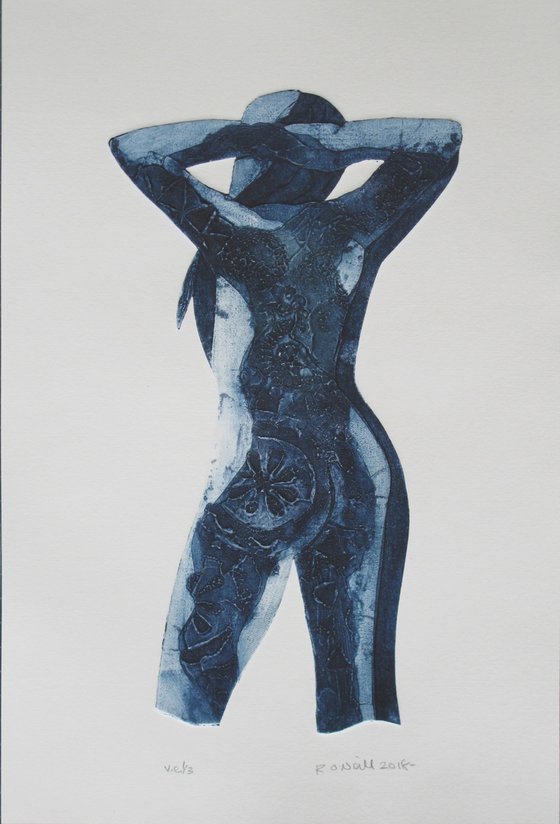 Standing female nude x3