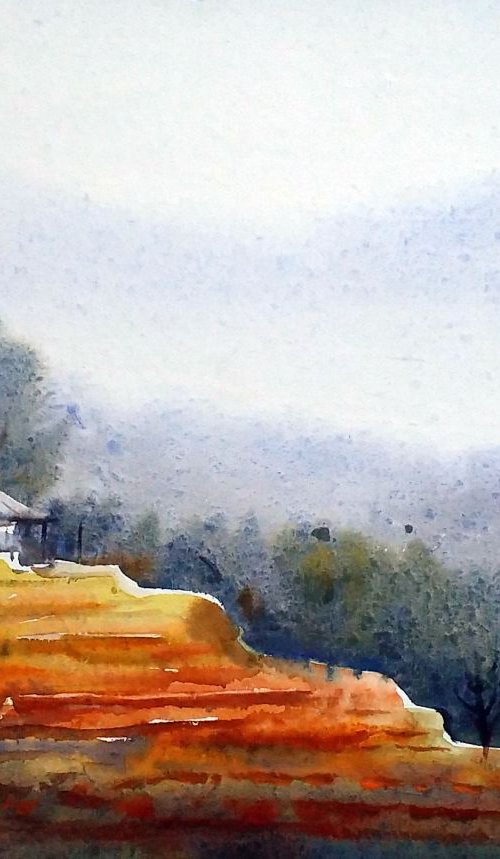 Himalaya Flower Valley - Watercolor Painting by Samiran Sarkar