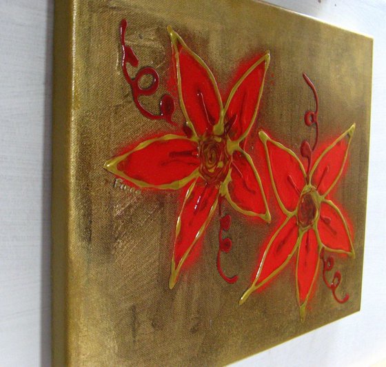 Gold and Red Flowers