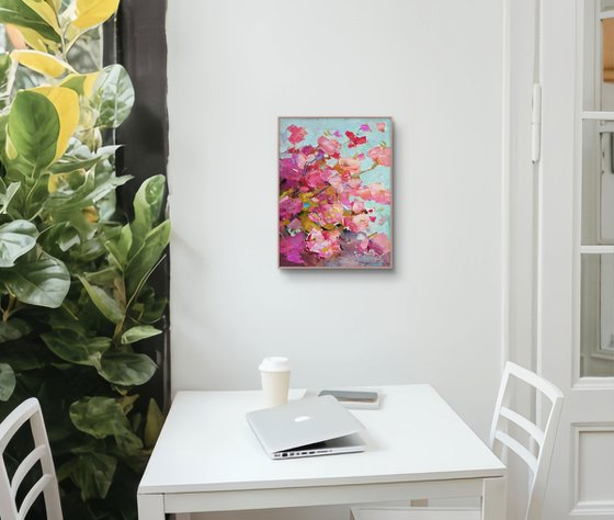 Blossoming cherry tree branches.