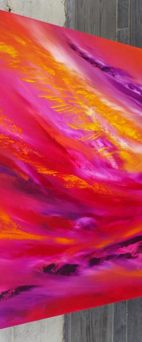 Sky Element I, 60x60 cm, Deep edge, Original abstract painting, oil on canvas by Davide De Palma
